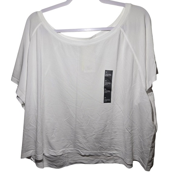 all in motion Tops - All in Motion Womens 2X White Nylon Mesh Cropped Boxy Fit Athletic Tee F00311127